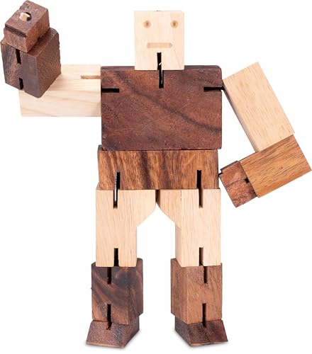 LOGOPLAY - Robot Puzzle - 3D Puzzle - Denkspiel - Montessori - Knobelspiel - Geduldspiel - Logikspiel aus Holz mit Mehreren Spielvarianten von LOGOPLAY