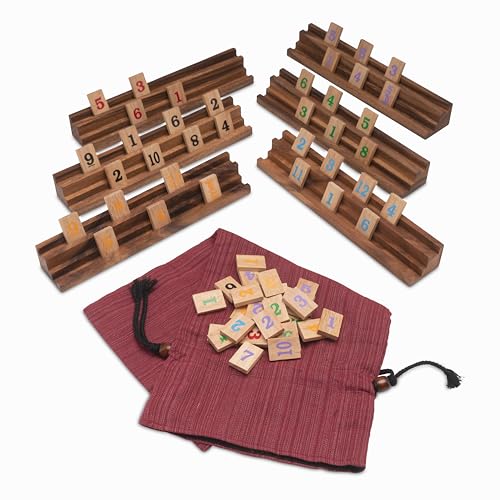 LOGOPLAY Rummy für 6 Spieler - Okey - Gesellschaftsspiel - Legespiel mit 162 Spielsteinen im Stoffbeutel von LOGOPLAY