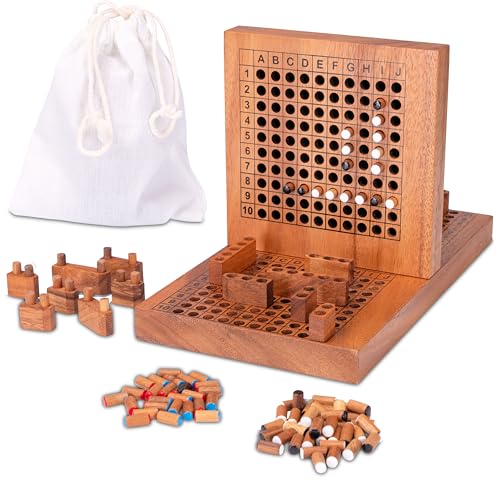 LOGOPLAY Schiffe Versenken - Holz-Variante für 2 Spieler - Spielfeld 22 x 22 cm - Strategiespiel aus Holz LOGOPLAY Schiffe Versenken - Holz-Variante für 2 Spieler - Spielfeld 22 x 22 cm - Strategiespiel aus Holz von LOGOPLAY