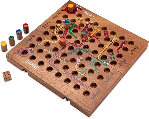 LOGOPLAY Schlange & Leiter Gr. XL mit klappbarem Spielbrett für 2 bis 4 Spieler - Würfelspiel aus Holz LOGOPLAY Schlange & Leiter Gr. XL mit klappbarem Spielbrett für 2 bis 4 Spieler - Würfelspiel aus Holz von LOGOPLAY