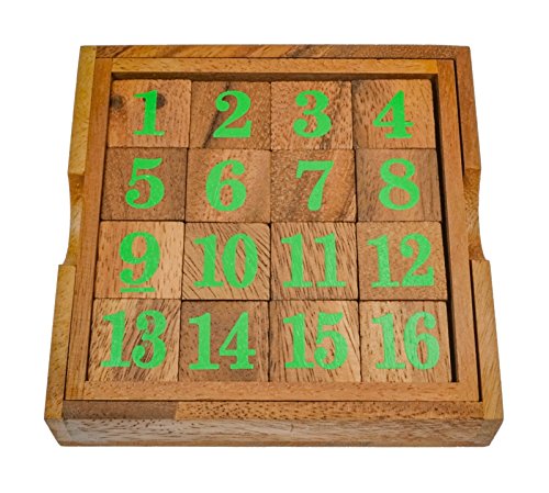 LOGOPLAY Slide 15 - Schiebespiel - Rechenspiel - Denkspiel - Knobelspiel - Geduldspiel - Logikspiel aus Holz mit grünen Zahlen LOGOPLAY Slide 15 - Schiebespiel - Rechenspiel - Denkspiel - Knobelspiel - Geduldspiel - Logikspiel aus Holz mit grünen Zahlen von LOGOPLAY