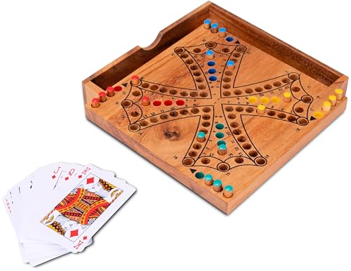 LOGOPLAY Tock für 4 Spieler in der Box - Spielfeld 18 x 18 cm - Gesellschaftsspiel mit Spielkarten LOGOPLAY Tock für 4 Spieler in der Box - Spielfeld 18 x 18 cm - Gesellschaftsspiel mit Spielkarten von LOGOPLAY