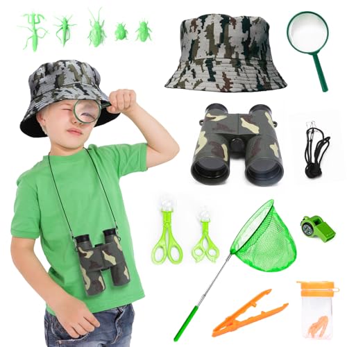 LOHAME 16 Stück Forscherset Kinder Entdecker Zubehör Fernglas Kinder Kescher Insektenfänger Lupen Entdeckerspielzeug für Camping Naturerkundungen Abenteuer Outdoor Forscher Natur Erforschen LOHAME 16 Stück Forscherset Kinder Entdecker Zubehör Fernglas Kinder Kescher Insektenfänger Lupen Entdeckerspielzeug für Camping Naturerkundungen Abenteuer Outdoor Forscher Natur Erforschen von LOHAME
