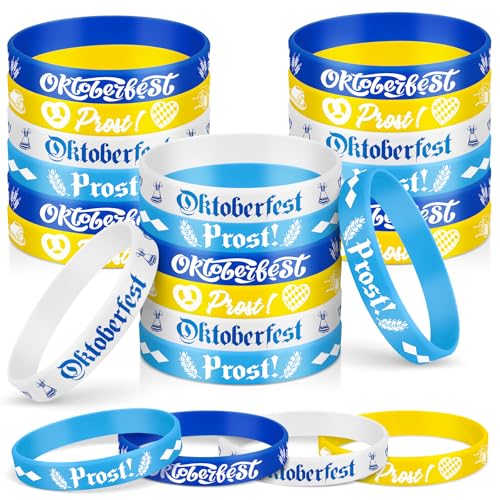 LOHAME 24 Stück Oktoberfest Armbänder Bayerisch Blau Weiß Silikon Armband Deko Oktoberfest Accessoires Bayern Gummi Armbänder Oktoberfest Partygeschenke für Bierfest Bavaria Wiesn Party Bierzelten LOHAME 24 Stück Oktoberfest Armbänder Bayerisch Blau Weiß Silikon Armband Deko Oktoberfest Accessoires Bayern Gummi Armbänder Oktoberfest Partygeschenke für Bierfest Bavaria Wiesn Party Bierzelten von LOHAME