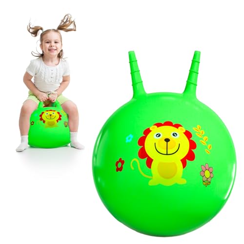 LOHAME Hüpfball Kinder 45cm Hopper Ball Grün Sprungball Aufblasbar Hopseball Spielzeug mit Griff Löwe Springball für Kinder Junge Mädchen ab 3-8 Jahren Draußen Drinnen Garten Spiele Training LOHAME Hüpfball Kinder 45cm Hopper Ball Grün Sprungball Aufblasbar Hopseball Spielzeug mit Griff Löwe Springball für Kinder Junge Mädchen ab 3-8 Jahren Draußen Drinnen Garten Spiele Training von LOHAME