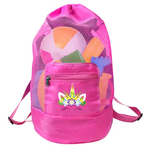 LOHAME Strandspielzeug Tasche Rosa Strandtasche für Strandspielzeug Wasserspielzeug Rucksack Badetasche Mesh Beach Bag mit Einhorn Muster Aufräumsack für Kinder Jungen Mädchen Familie LOHAME Strandspielzeug Tasche Rosa Strandtasche für Strandspielzeug Wasserspielzeug Rucksack Badetasche Mesh Beach Bag mit Einhorn Muster Aufräumsack für Kinder Jungen Mädchen Familie von LOHAME