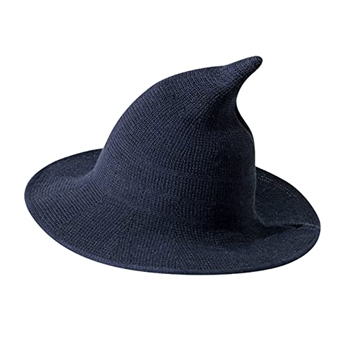 LOIJMK Mütze Kostüm Hut mit großer Krempe Faltbare Frauen häkeln warme Baseballmützen Lustige Hüte Für (Blue, One Size) von LOIJMK