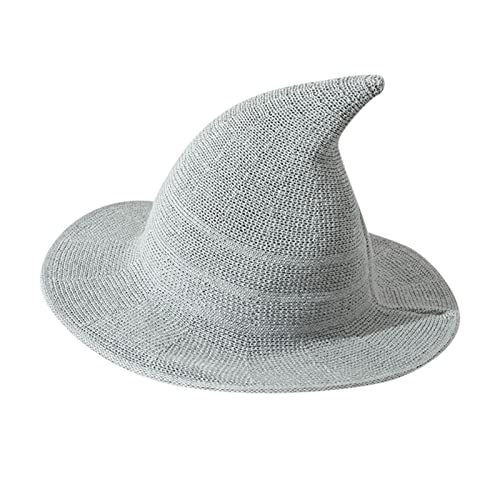 LOIJMK Mütze Kostüm Hut mit großer Krempe Faltbare Frauen häkeln warme Baseballmützen Lustige Hüte Für (Grey, One Size) von LOIJMK