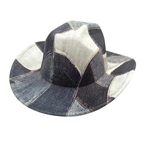 LOIJMK Western-Cowboyhut für Damen und Herren, breite Krempe, Cowboyhut für Kostüm, Verkleidung, Cosplay Küss Den Cowboy (Black, M) von LOIJMK
