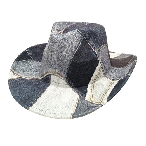 LOIJMK Western-Cowboyhut für Damen und Herren, breite Krempe, Cowboyhut für Kostüm, Verkleidung, Cosplay Küss Den Cowboy (Sky Blue, M) von LOIJMK