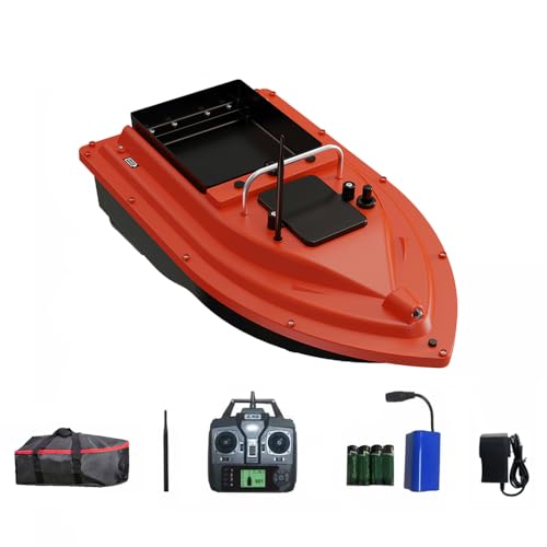 LOKEEVAN 500m Futterboot mit GPS, 12000mAh Akku Köderbootmit großem Köderbehälter 1,5 kg Tragkraft 16 GPS Positionspunkte, 3 Nachtlichter Automatisches Köderboot für Seen, Flüssen, Meeren von LOKEEVAN
