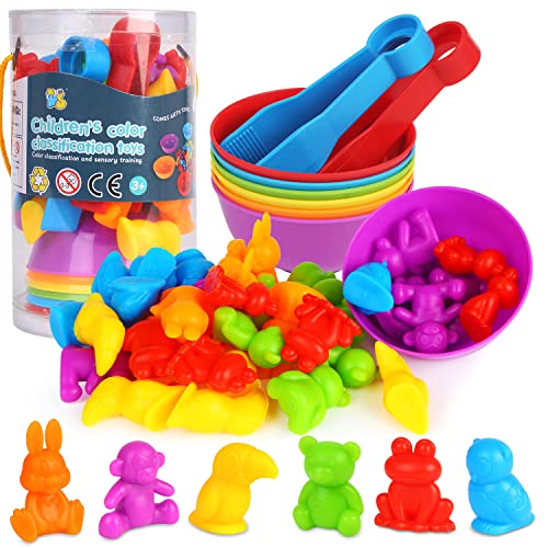 LOKIPA Regenbogen-Zähltiere mit Farbsortierbechern, Klassifizierung und Pinzette, sensorisches Training, pädagogisches Lernspielzeug-Set, Geschenk für Kleinkinder, Vorschule, ab 3 Jahren LOKIPA Regenbogen-Zähltiere mit Farbsortierbechern, Klassifizierung und Pinzette, sensorisches Training, pädagogisches Lernspielzeug-Set, Geschenk für Kleinkinder, Vorschule, ab 3 Jahren von LOKIPA