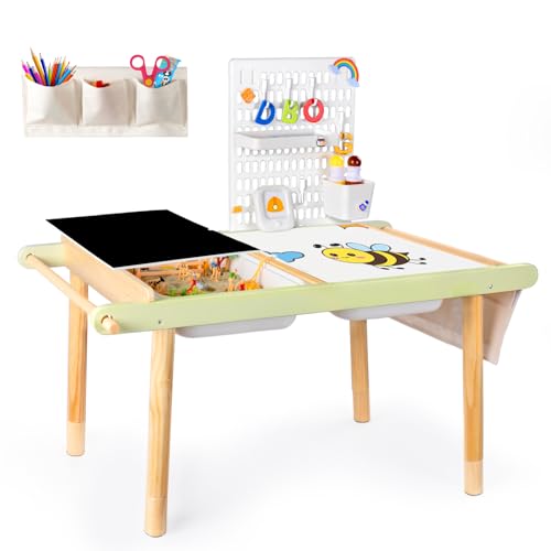 LOL-FUN Kinder sensorische Schreibtisch, Kindertisch Schreibtisch mit Aufbewahrungskästen und Stecktafel-Set, Aktivität Kunst Tisch mit Tafel Whiteboard LOL-FUN Kinder sensorische Schreibtisch, Kindertisch Schreibtisch mit Aufbewahrungskästen und Stecktafel-Set, Aktivität Kunst Tisch mit Tafel Whiteboard von LOL-FUN