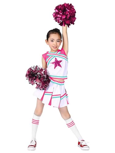 LOLANTA Mädchen Karneval Kostüm, Cheerleader kleid mit Pompoms und Socken, Mittelschule Cheerleading Uniform, Hellrosa, 6-7 Jahre, 130 LOLANTA Mädchen Karneval Kostüm, Cheerleader kleid mit Pompoms und Socken, Mittelschule Cheerleading Uniform, Hellrosa, 6-7 Jahre, 130 von LOLANTA