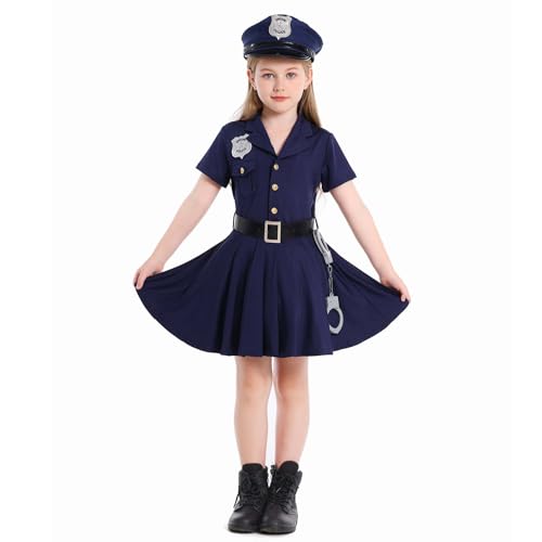 LOLANTA Polizisten Kostüme Kinder Mädchen Polizeiuniform, Kinder Polizisten Rollenspielset mit Hut Gürtel und Handschellen, Polizist Fancy Dress Karneval Party Kostüm, Dunkelblau, 10–11 Jahre, L LOLANTA Polizisten Kostüme Kinder Mädchen Polizeiuniform, Kinder Polizisten Rollenspielset mit Hut Gürtel und Handschellen, Polizist Fancy Dress Karneval Party Kostüm, Dunkelblau, 10–11 Jahre, L von LOLANTA