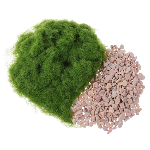 LOLIPPYY 1 Satz Künstlichem Gras und Realistisches Fake Gras für Diorama Projekte Modellbau und Gartenaccessoires Pulver und Steine Zartem Grün von LOLIPPYY