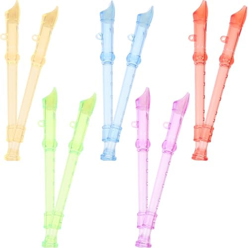 LOLIPPYY 10 Stk Teiliges Kunststoff Mini flöten Musikspielzeug Leicht Tragbar Transparent Geeignet für Musikalische Früherziehung und Anfänger Zufällige Farbe Zufällige Farbe von LOLIPPYY