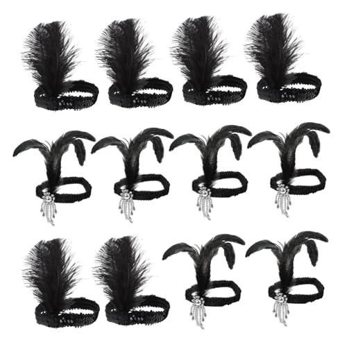 LOLIPPYY 12 Stück Teiliges Pailletten Haarbänder mit Perlen und Federn Eleganter Kopfschmuck für Damen Party Haarschmuck für Fasching Hochzeit und Festliche Anlässe LOLIPPYY 12 Stück Teiliges Pailletten Haarbänder mit Perlen und Federn Eleganter Kopfschmuck für Damen Party Haarschmuck für Fasching Hochzeit und Festliche Anlässe von LOLIPPYY