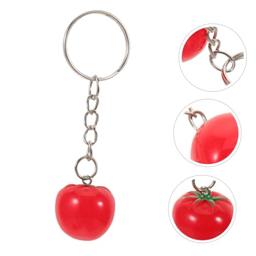 LOLIPPYY 16 Stück Kreativer Schlüsselanhänger Taschen-charm-accessoire Taschenanhänger Taschenreihe Realistischer Gemüse-schlüsselanhänger Harzmetall Rot von LOLIPPYY
