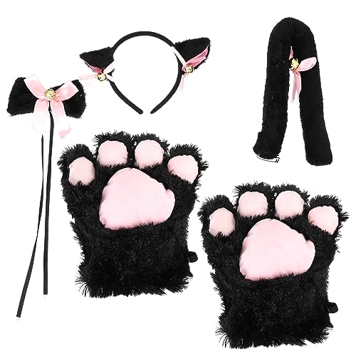 LOLIPPYY 1Satz Kätzchen Cosplay Katzenohren Haarreif und Fliege für Damen Kostümpartys Halloween und Karneval Hochwertiges Material von LOLIPPYY