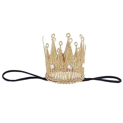 LOLIPPYY 1Stück Goldene Geburtstagskrone Hut Elastisches Tiara Stirnband für Fotorequisite von LOLIPPYY
