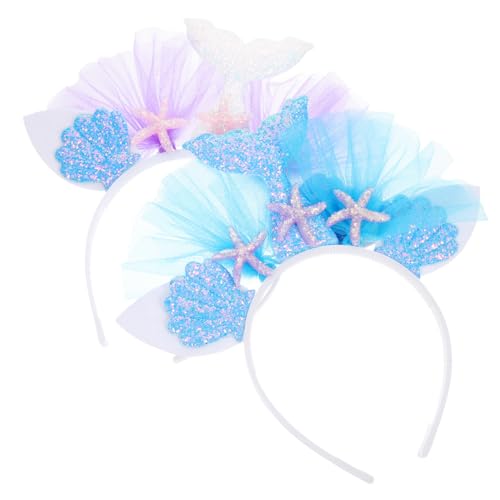LOLIPPYY 2 Stück Bunte Meerjungfrau Haarschmuck Leichtes Langlebiges Haarband mit Perlen und Muschel Design Festlicher Kopfschmuck für Mädchen Halloween Party und Alltag LOLIPPYY 2 Stück Bunte Meerjungfrau Haarschmuck Leichtes Langlebiges Haarband mit Perlen und Muschel Design Festlicher Kopfschmuck für Mädchen Halloween Party und Alltag von LOLIPPYY