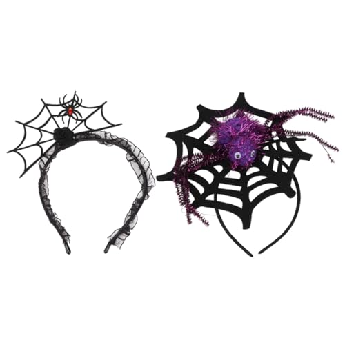 LOLIPPYY 2 Stück Halloween Haarreif Teilig mit Lebensechtem Spinnennetz und Großer Spinne Schwarzer und Violetter Haarschmuck für Mädchen Cosplay und Kostümzubehör für Halloween Fasching LOLIPPYY 2 Stück Halloween Haarreif Teilig mit Lebensechtem Spinnennetz und Großer Spinne Schwarzer und Violetter Haarschmuck für Mädchen Cosplay und Kostümzubehör für Halloween Fasching von LOLIPPYY