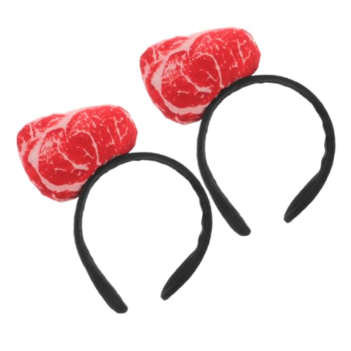 LOLIPPYY 2 Stück Neuheit Fleischförmiges Stirnband Kunstnahrung Kostüm Requisite Für Party Cosplay Einzigartiges Fleisch Haarband Anzieh Requisite Für Foto Requisite Rollenspiele von LOLIPPYY