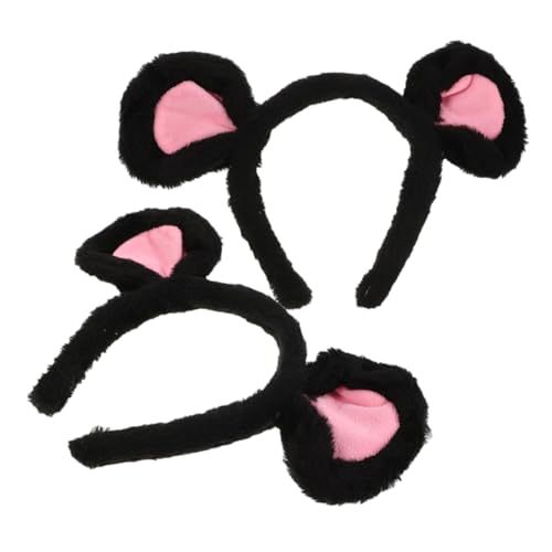 LOLIPPYY 2 Stück Plüsch Mäuseohren Stirnband Cartoon Tier Ohr Haarreifen für Damen Mädchen Cosplay Kostüm Party Verkleidung Halloween Angenehm Komfortabel Langlebig von LOLIPPYY