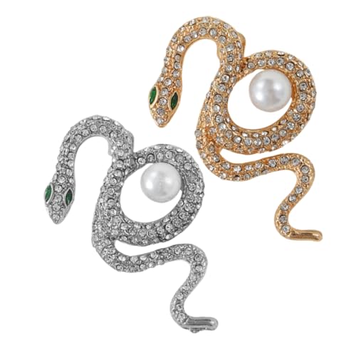 LOLIPPYY 2 Stück Schlangenbrosche Schlangennadel Schlangenschmuck für Frauen Schlangenzubehör Wendel besonderes Anstecknadeln für Rucksäcke Ästhetik Schlangen-Brosche Legierung von LOLIPPYY