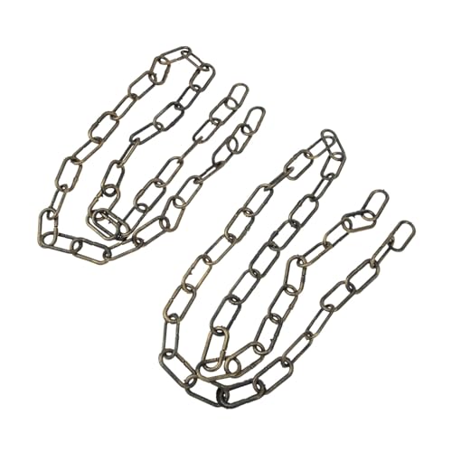 LOLIPPYY 2 Stück Simulation Iron Chain Halloween Deko Teiliges Leichte Langlebige Metallkette in Schwarz Gold für Gruselige Barrieren und Kostüm Requisiten Wetterfest für Innen und von LOLIPPYY