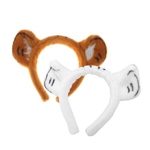 LOLIPPYY 2 Stück Tiger Ohr Haarreife Cartoon Haarschmuck für Dekorative Kostüm Haarbänder mit Tierohren Vielseitig für Party Cosplay Show und Fasching Geeignet von LOLIPPYY