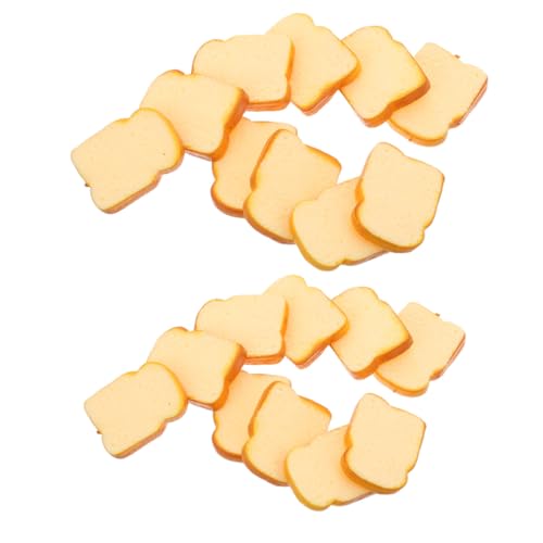 LOLIPPYY 20 Stück Teiliges Realistische Fake Toast Brotscheiben Künstliches Simulationsbrot für Fotografie Requisiten Puppenhaus Zubehör Miniatur Dekorationen Detailgetreu und Kompakt von LOLIPPYY