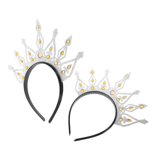 LOLIPPYY 2Stücke Vintage Tiara Kopfbedeckung für Damen Stirnband für Hochzeiten Geburtstagsfeiern und Partys Langlebig und Bequem Silberfarbenes von LOLIPPYY