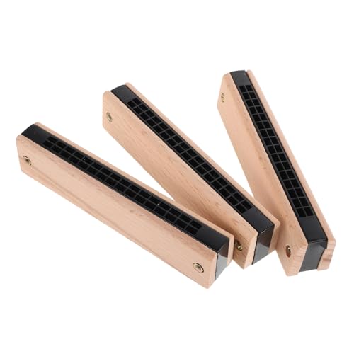 LOLIPPYY 3 Stück Holzmundharmonika Teilig Doppelreihe Pädagogisches Musikinstrument Sicher und Natürlich für Musikanfänger und Kreative bei Kindern von LOLIPPYY