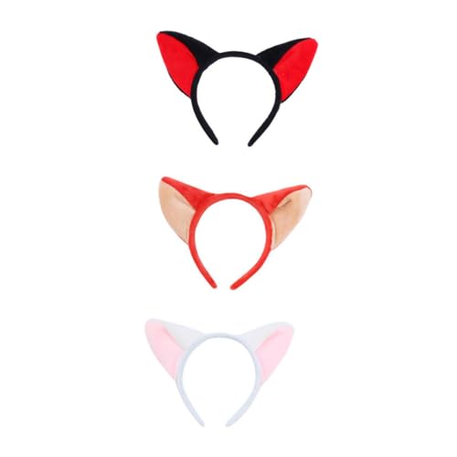 LOLIPPYY 3 Stück Teiliges Fuchs Ohr Haarband Masquerade Hair Band Party Fotorequisite Verstellbar für Festival Halloween und Alltag von LOLIPPYY