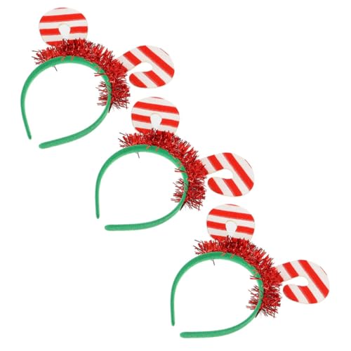 LOLIPPYY 3 Stück Teiliges Haarreif Weihnachts Kopfputz Rot Weiß Cosplay Party Haarschmuck Langlebiges Vliesmaterial Festliche Haarschmuck Dekoration für Xmas Fasching Feier von LOLIPPYY