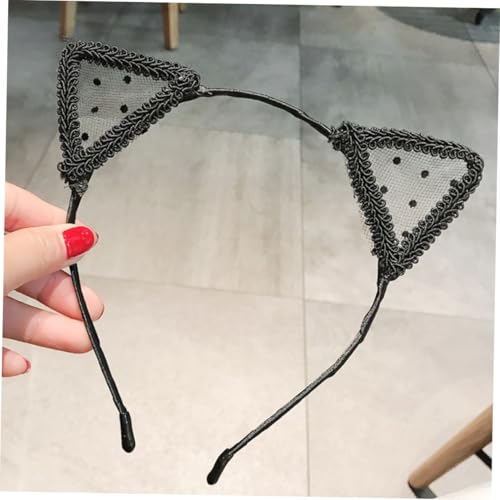 LOLIPPYY 3 Stück Teiliges Katzenohren Haarreif aus Spitzen und Leichtes Stirnband mit Glocken Festlicher Haarschmuck für Frauen und Mädchen Geeignet für Party und Alltag von LOLIPPYY