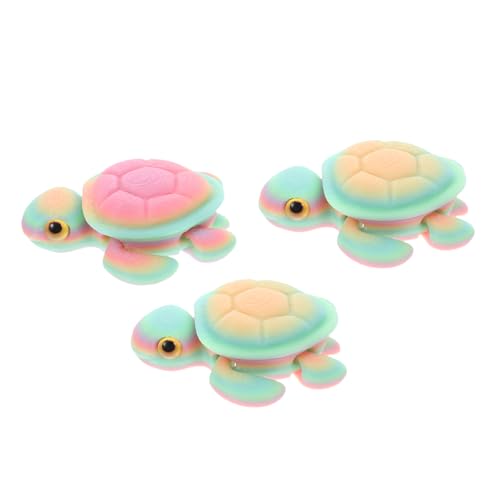 LOLIPPYY 3stücke Gedruckte Schildkröten Im Dunkeln Leuchtend Mit Beweglichen Gelenken Kleine Tierfiguren Für Aquarium-Dekoration Pla-Material Sicher Platziert von LOLIPPYY