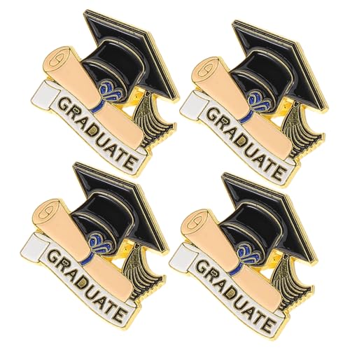 LOLIPPYY 4 Stück Graduierungsbrosche Graduationsparty Gefälligkeiten Abschluss ihr abschlussgeschenk zur Graduierung Dekoration für Frauenkleidung Abschlussabzeichen Legierung von LOLIPPYY