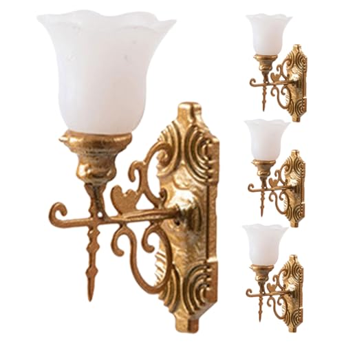 LOLIPPYY 4 Stück Miniatur Wandlampe Goldfarbene Mini Lights Sichere LED Modellbau Leuchte für Sandtisch und Puppenhaus Kompakt Realistische Details Vielseitige Landschaftsdeko LOLIPPYY 4 Stück Miniatur Wandlampe Goldfarbene Mini Lights Sichere LED Modellbau Leuchte für Sandtisch und Puppenhaus Kompakt Realistische Details Vielseitige Landschaftsdeko von LOLIPPYY