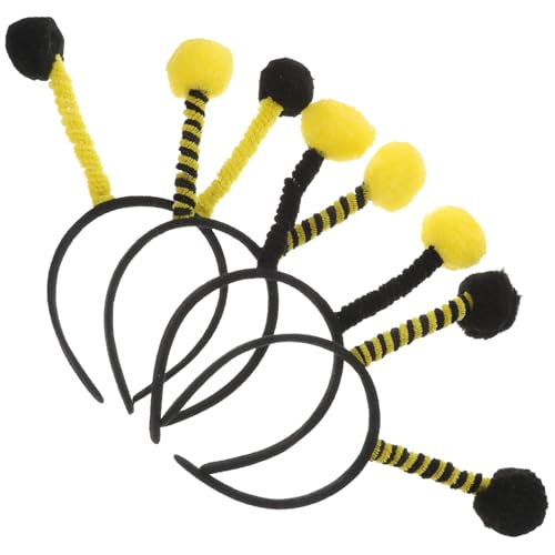 LOLIPPYY 4 Stück Teiliges Bienen Haarreif mit Fühlern Party Kopfband Langlebiges Cosplay Accessoire für Damen und Herren für Festlichkeiten und Mottopartys von LOLIPPYY