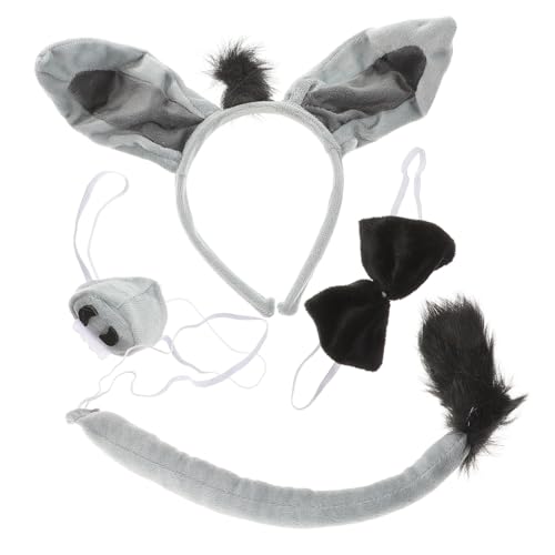 LOLIPPYY 4 Stück Teiliges Donkey Costume Esel Kostüm Stirnband mit Nase Fliege und Halloween Karneval Verkleidung für Jungen und Mädchen LOLIPPYY 4 Stück Teiliges Donkey Costume Esel Kostüm Stirnband mit Nase Fliege und Halloween Karneval Verkleidung für Jungen und Mädchen von LOLIPPYY