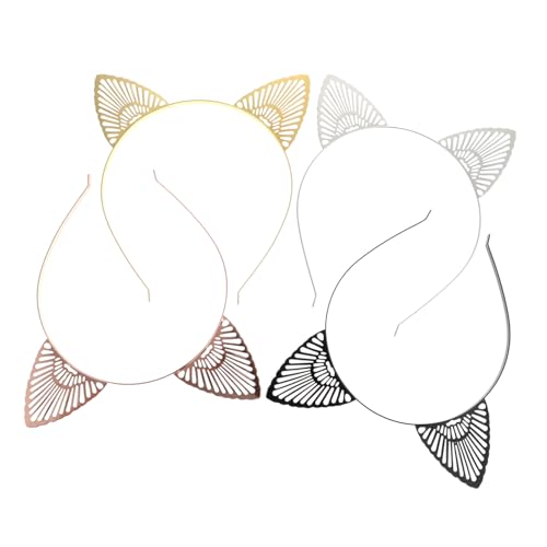 LOLIPPYY 4 Stück Teiliges Metall Katzenohren Haarreif Chic und Langlebig Leichte Kopfbedeckung für Damen und Flexibel und Bequem für Halloween und Partyaccessoires von LOLIPPYY