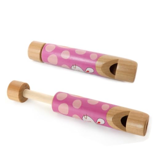 LOLIPPYY 4 Stück Teiliges Pfeife aus Naturholz Lernflöte für Musikalische Früherziehung Leicht Sicher für Kindergarten und Partys Farblich Sortiert Zufällige Farbe Zufällige Farbe von LOLIPPYY