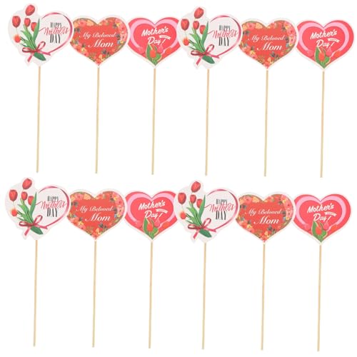 LOLIPPYY 48 Stück Torteneinsätze Zum Muttertag Mama Kuchen Topper Kuchendeckel Kuchen -topper Tortenaufleger Zum Muttertag Party Mütter Braut- Wählt Herz Dekoration Gold Thematisiert Papier von LOLIPPYY