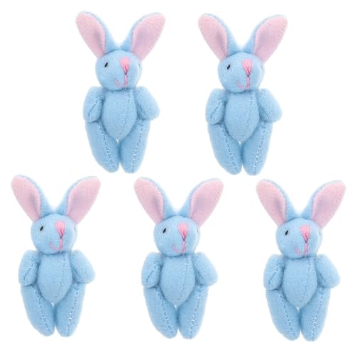 LOLIPPYY 5 Stück Gelenkhase Osterhase Plüsch Kleine Kaninchen Kleine Kaninchen Plüsch Hochzeitstortenaufsätze Kleines Häschen Gelenkhase Plüsch Hochzeitstortendekorationen Kurzer Plüsch von LOLIPPYY