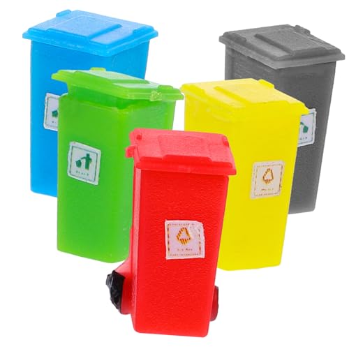 LOLIPPYY 5 Stück Mini Modell Realistische Abfallbehälter für Puppenhaus Dekoration und Sandtisch Hochwertige Miniature für Kreative Gestaltung Zufällige Farbe Zufällige Farbe von LOLIPPYY
