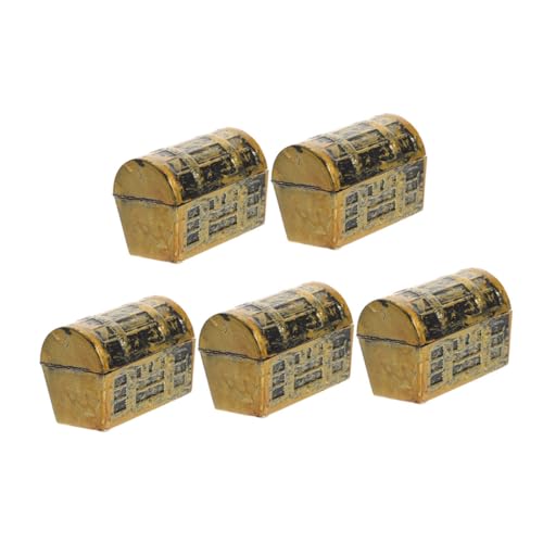 LOLIPPYY 5 Stück Mini Schatztruhen Modell Realistische Puppenhaus Dekoration Miniatur Schatzkiste Party Tischdekoration Micro Zubehör von LOLIPPYY