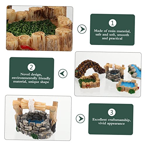 LOLIPPYY 5 Stück Teiliges Miniatur Retro Resin Gartenornament mit Brücke Wasserfall Teich Holzpool und Steinlandschaft Handgefertigte Harz Dekoration für Feengarten und DIY Landschaft LOLIPPYY 5 Stück Teiliges Miniatur Retro Resin Gartenornament mit Brücke Wasserfall Teich Holzpool und Steinlandschaft Handgefertigte Harz Dekoration für Feengarten und DIY Landschaft von LOLIPPYY